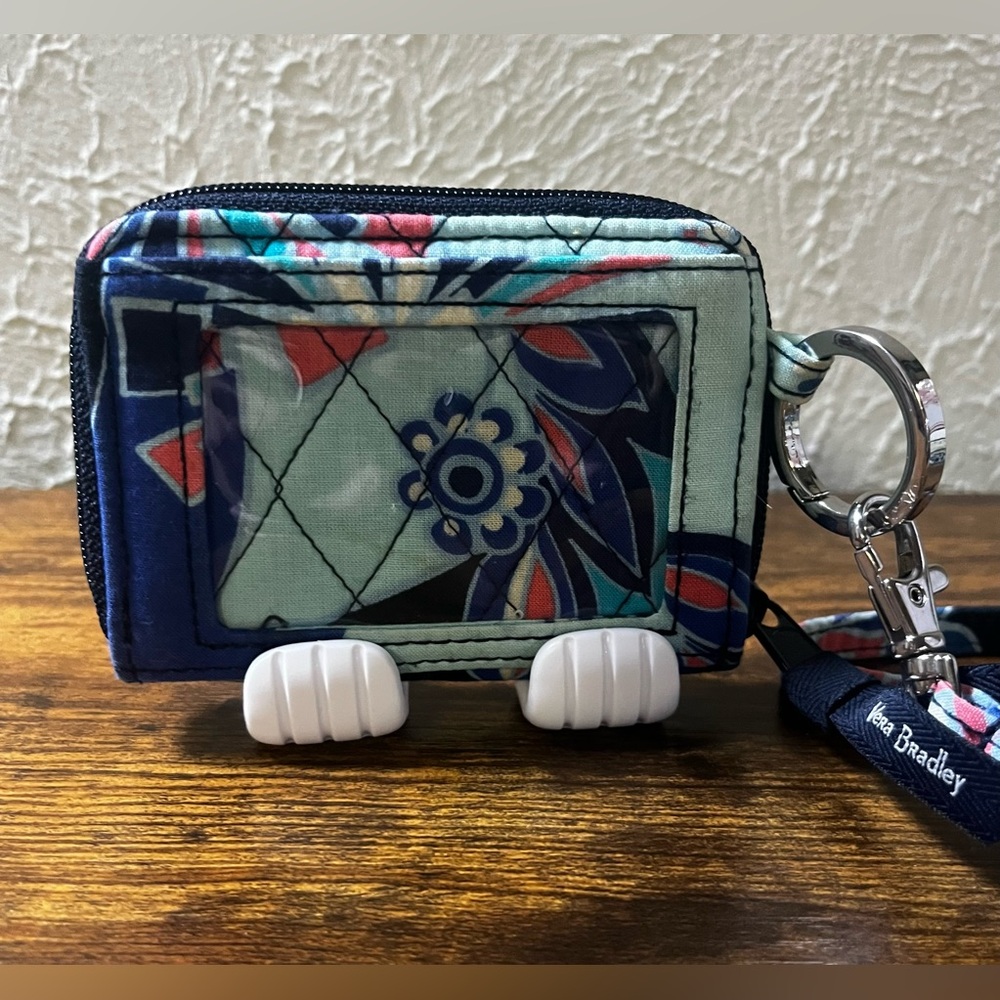 Vera Bradley Navy Blue Floral Quilted Wristlet Clutch - Picture 2 of 7